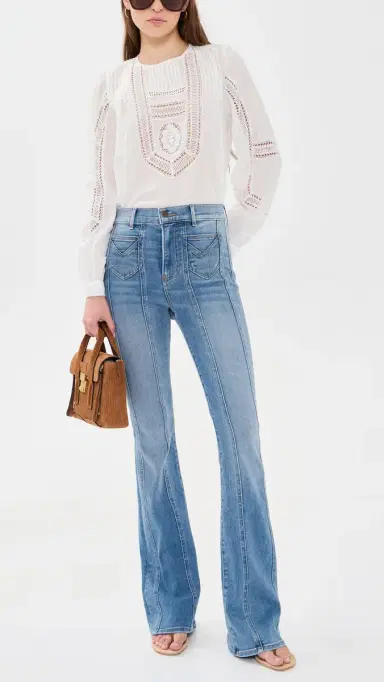 Veronica Beard Jean Beverly High Rise Skinny Flare Jeans Sneak Peek | Thumbnail 5
