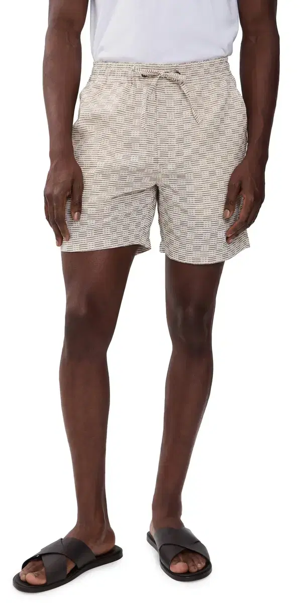 Marine Layer Saturday Dobby Shorts 6 White/Brown Check