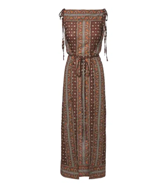 Doen Dôen Amarante printed cotton voile midi dress
