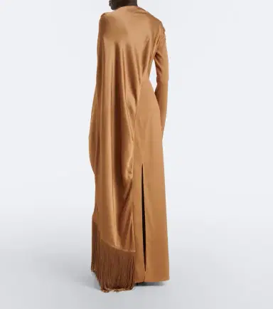 Taller Marmo Mounia caped crêpe cady gown | Thumbnail 2