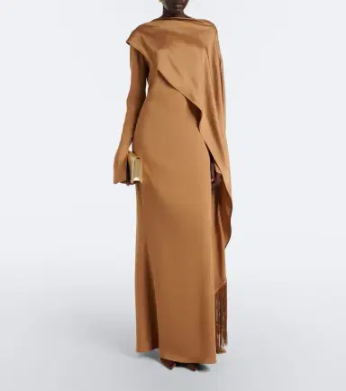Taller Marmo Mounia caped crêpe cady gown | Thumbnail 4