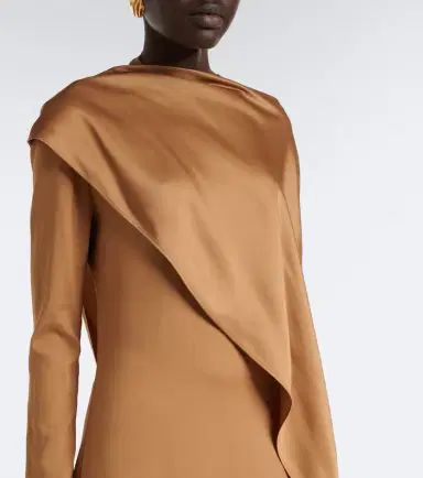 Taller Marmo Mounia caped crêpe cady gown | Thumbnail 5