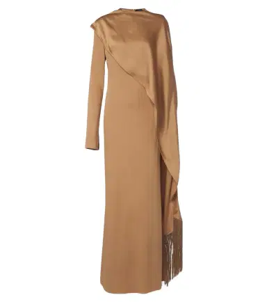 Taller Marmo Mounia caped crêpe cady gown | Thumbnail 1
