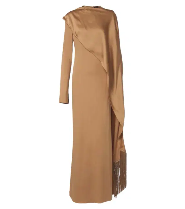 Taller Marmo Mounia caped crêpe cady gown