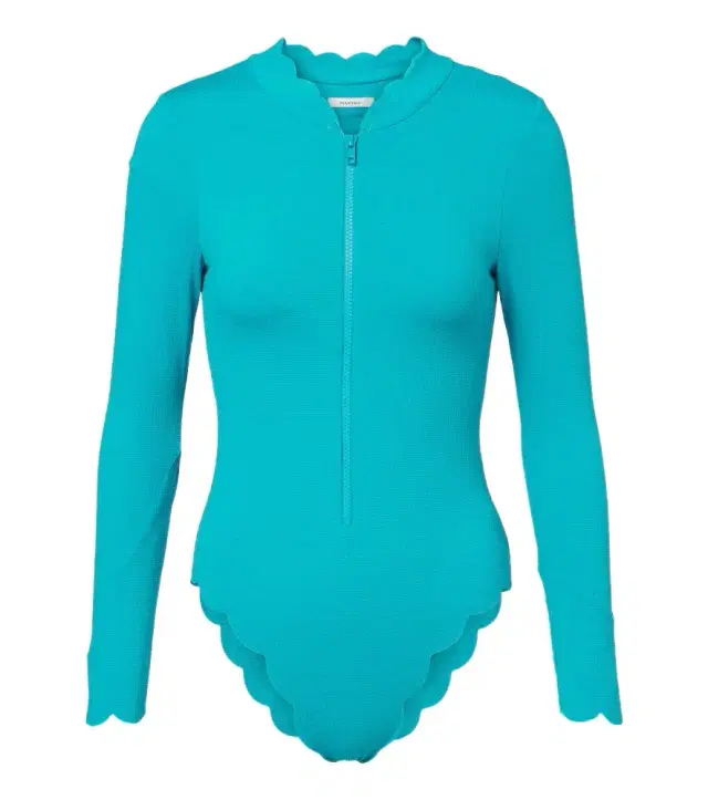 Marysia North Sea scalloped rashguard swimsuit