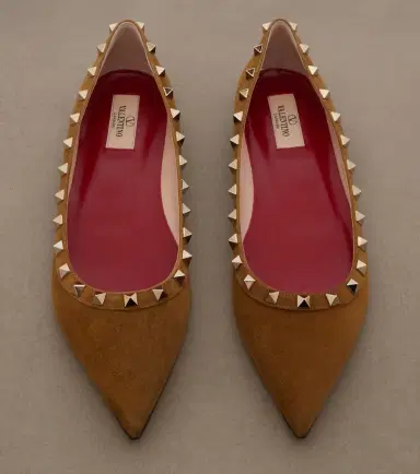 Valentino Garavani Rockstud suede ballet flats | Thumbnail 2