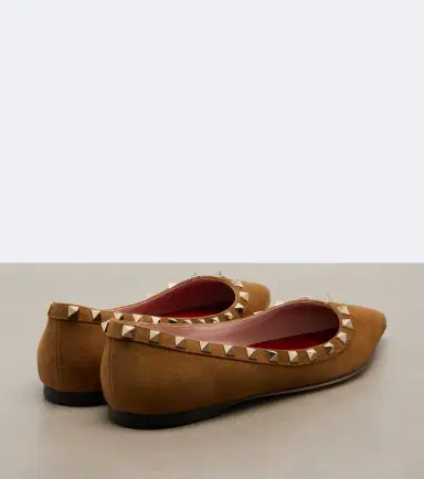 Valentino Garavani Rockstud suede ballet flats | Thumbnail 3