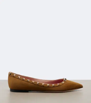 Valentino Garavani Rockstud suede ballet flats | Thumbnail 4