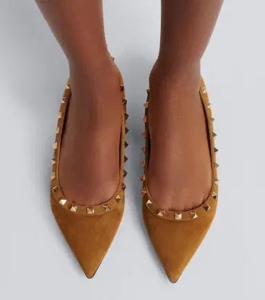 Valentino Garavani Rockstud suede ballet flats | Thumbnail 5