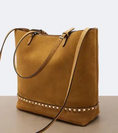 Valentino Garavani Rockstud Medium suede tote bag | Thumbnail 3 Valentino Garavani Rockstud Medium suede tote bag | Thumbnail 3