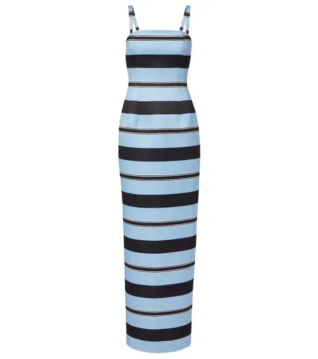 Emilia Wickstead Regina striped taffeta faille maxi dress