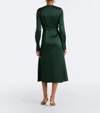 Erdem Floral-appliqué satin seersucker midi dress | Thumbnail 5
