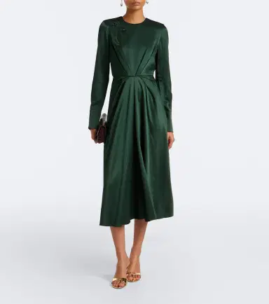Erdem Floral-appliqué satin seersucker midi dress | Thumbnail 6