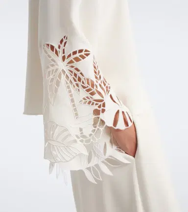 Oscar de la Renta Embroidered silk-blend georgette blouse | Thumbnail 6