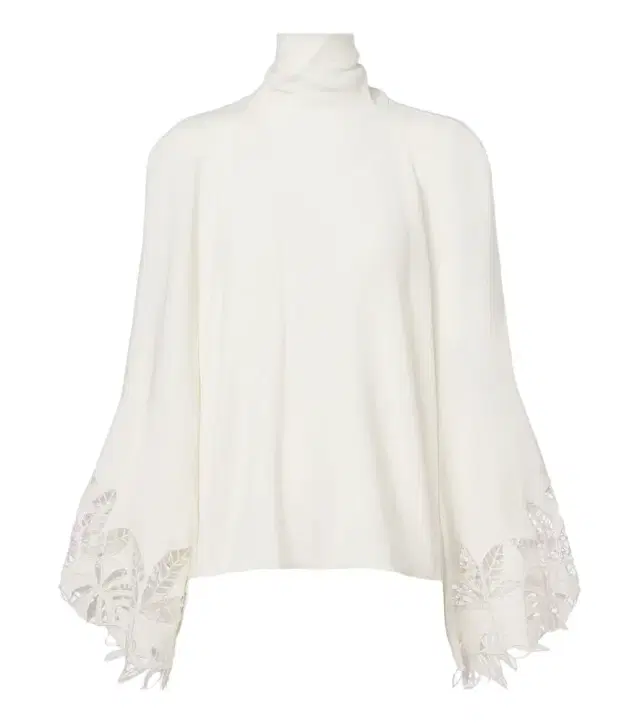 Oscar de la Renta Embroidered silk-blend georgette blouse
