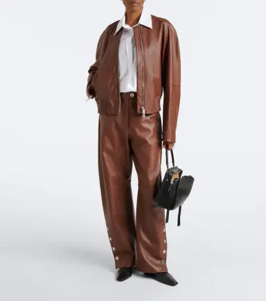 Sportmax Leather bomber jacket | Thumbnail 2 Sportmax Leather bomber jacket | Thumbnail 2