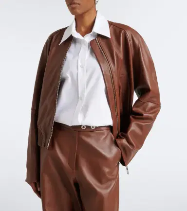 Sportmax Leather bomber jacket | Thumbnail 4 Sportmax Leather bomber jacket | Thumbnail 4