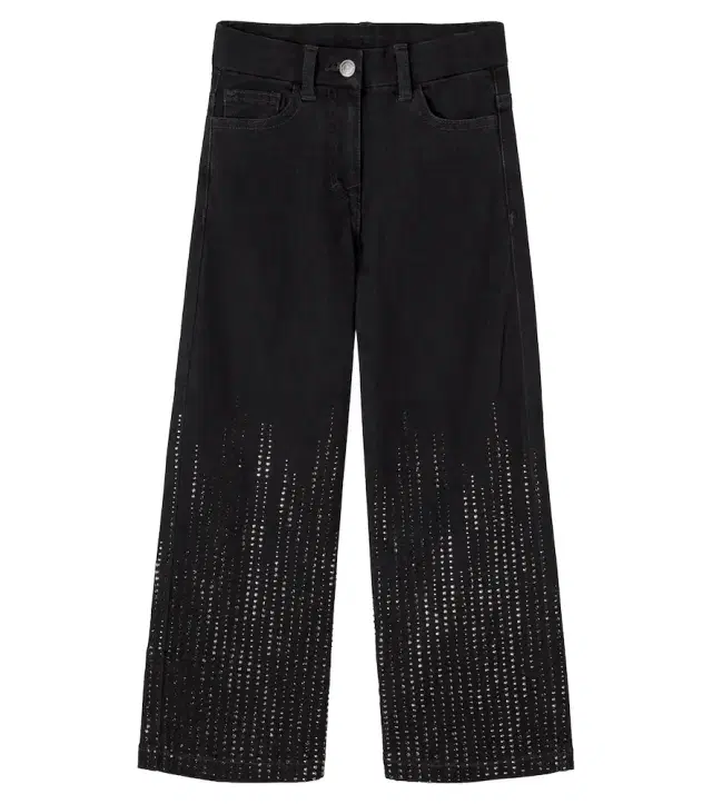 Monnalisa Embellished wide-leg jeans