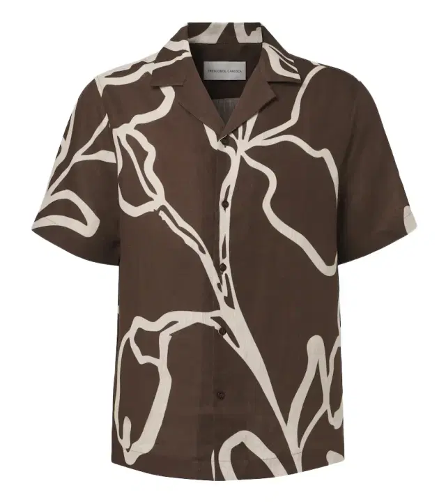 Frescobol Carioca Printed linen bowling shirt
