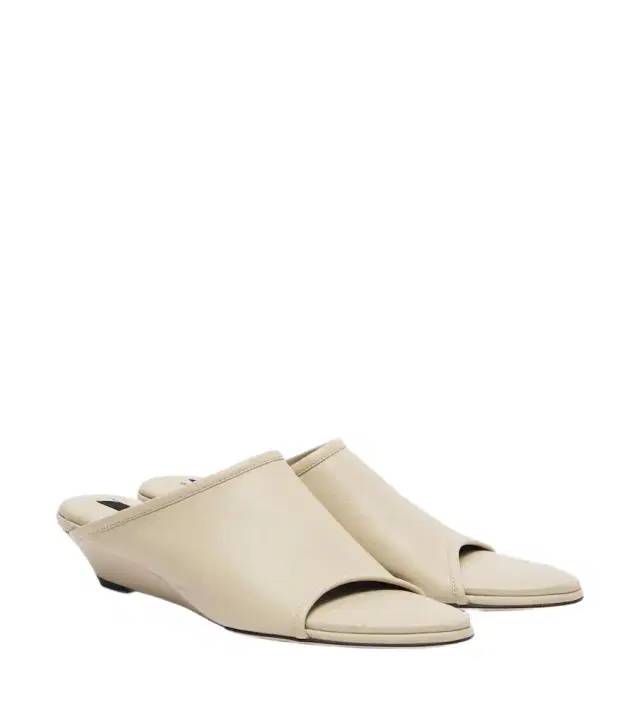 Christen Stretch leather wedge mules