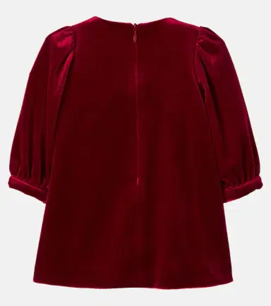Patachou Bow-detail velvet dress | Thumbnail 2