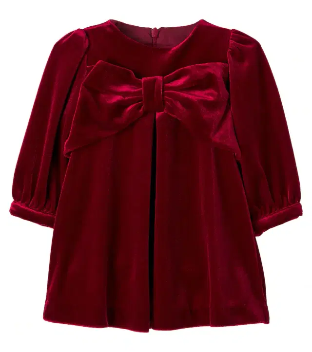 Bow-detail velvet dress