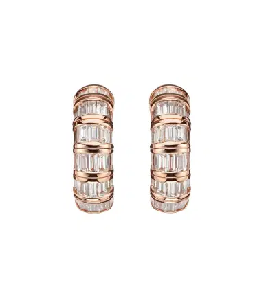 SHAY JEWELRY 18kt rose gold huggie earrings with diamonds | Thumbnail 1