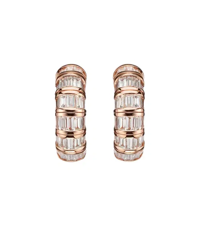 Shay Jewelry 18kt rose gold huggie earrings with diamonds