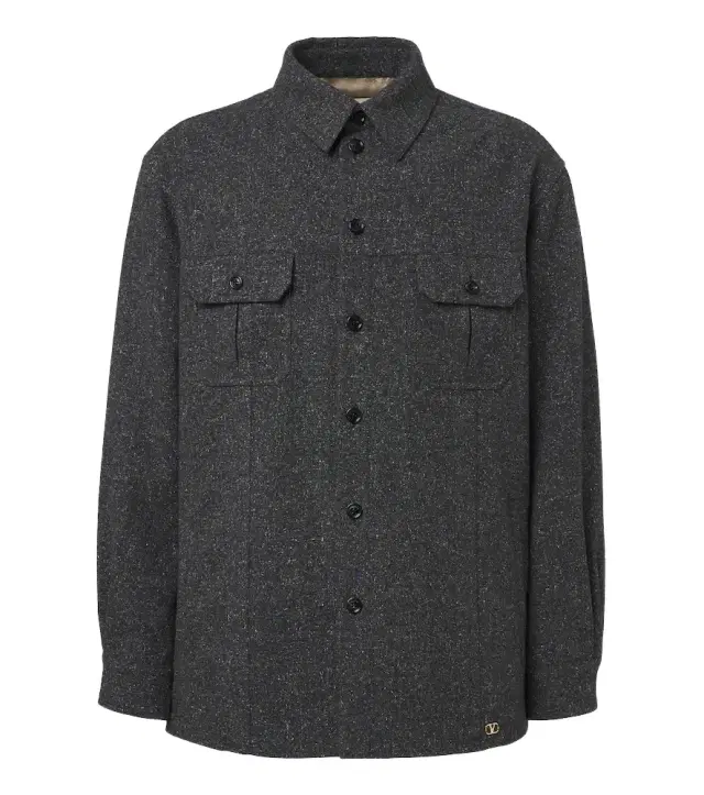 Valentino VLogo wool and silk-blend overshirt