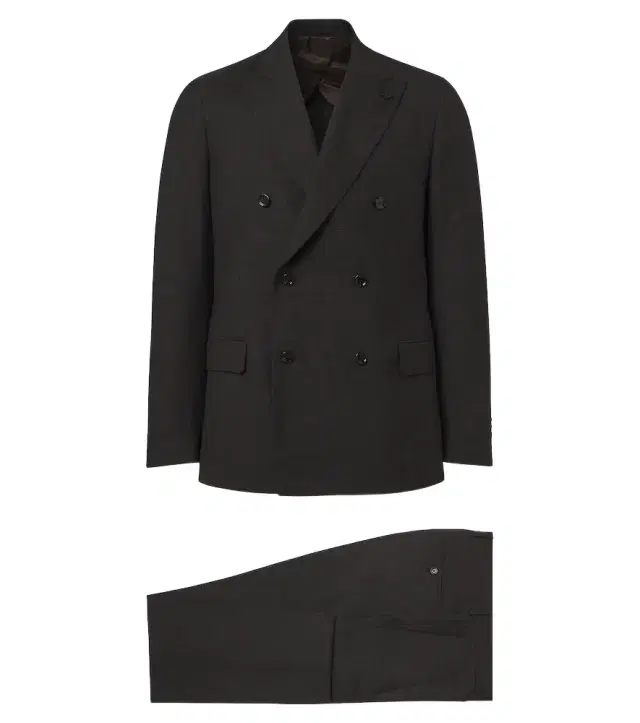 Lardini Checked double-breasted virgin wool suit