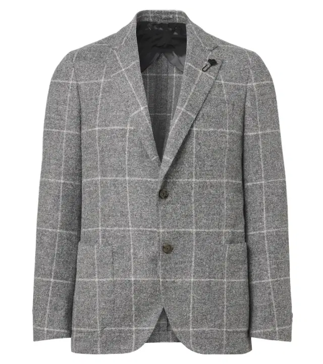 Lardini Checked alpaca and wool-blend blazer