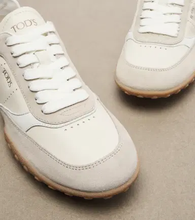 Tod's Suede-trimmed leather sneakers | Thumbnail 3 Tod's Suede-trimmed leather sneakers | Thumbnail 3