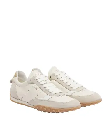 Tod's Suede-trimmed leather sneakers | Thumbnail 1 Tod's Suede-trimmed leather sneakers | Thumbnail 1