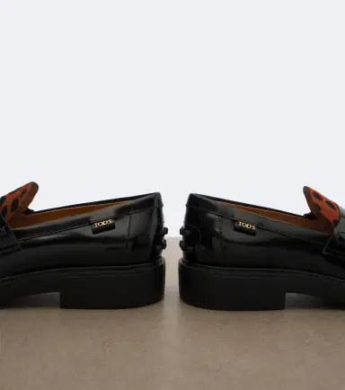 Tod's Leather leopard-print penny loafers | Thumbnail 3