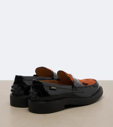 Tod's Leather leopard-print penny loafers | Thumbnail 4