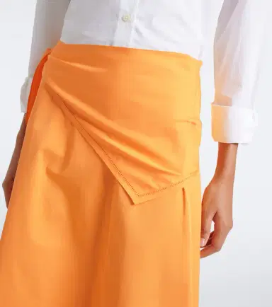 Vince Scarf-detail cotton midi skirt | Thumbnail 4