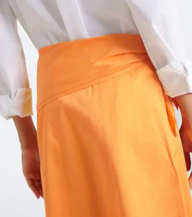 Vince Scarf-detail cotton midi skirt | Thumbnail 5