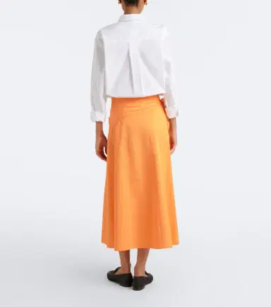 Vince Scarf-detail cotton midi skirt | Thumbnail 6