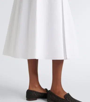 Vince Scarf-detail cotton poplin midi skirt | Thumbnail 5 Vince Scarf-detail cotton poplin midi skirt | Thumbnail 5