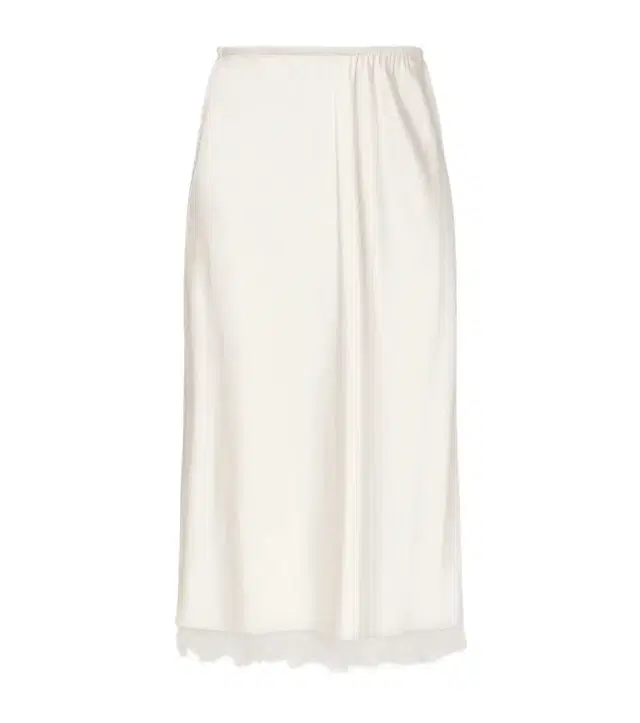 Vince Lace-trimmed satin midi skirt