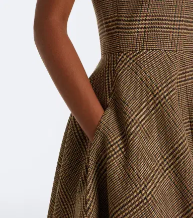 Patou Asymmetric Prince of Wales midi dress | Thumbnail 2