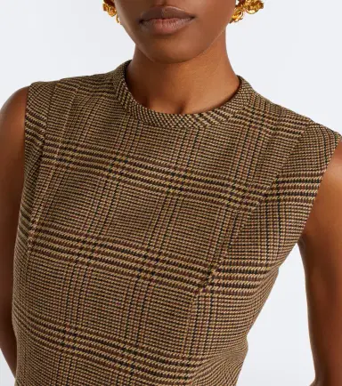 Patou Asymmetric Prince of Wales midi dress | Thumbnail 5