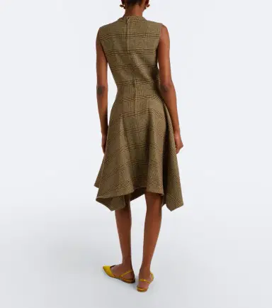 Patou Asymmetric Prince of Wales midi dress | Thumbnail 6