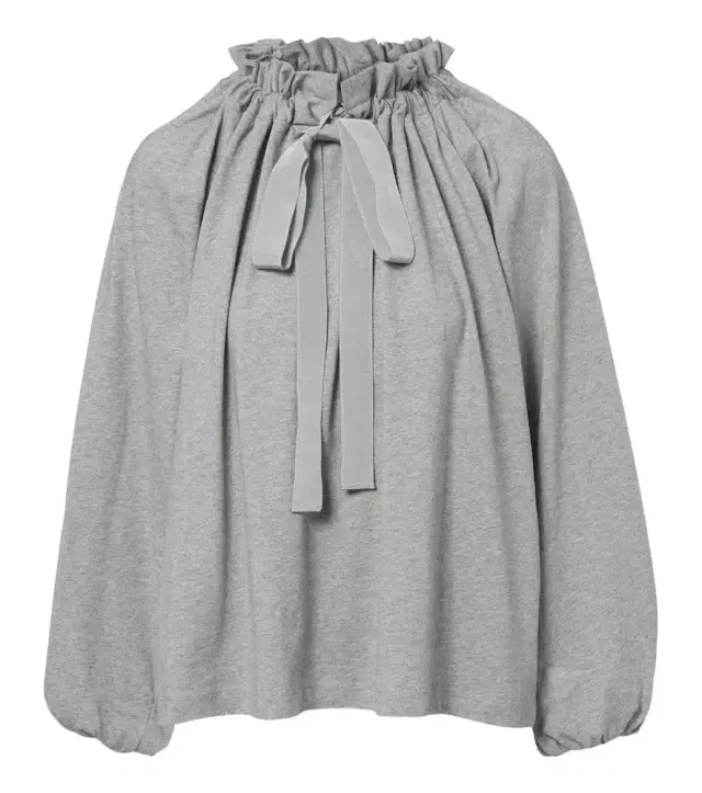 Patou Bow-detail gathered cotton jersey top