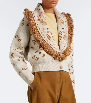 Alanui Bandana wool and cashmere cardigan | Thumbnail 2