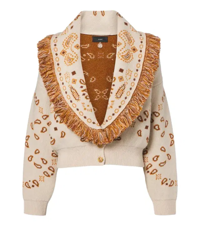 Bandana wool and cashmere cardigan