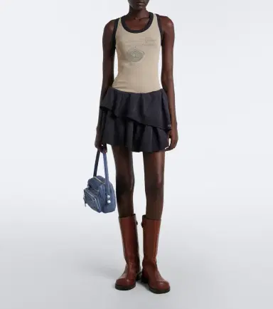 Acne Studios Printed ribbed-knit tank top | Thumbnail 3 Acne Studios Printed ribbed-knit tank top | Thumbnail 3