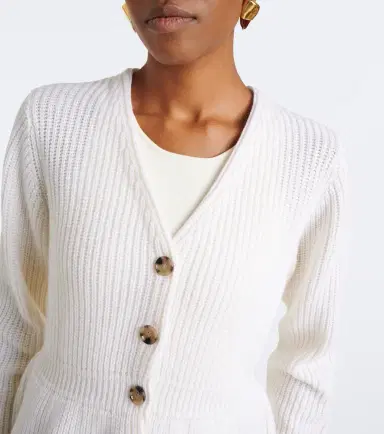 Jardin des Orangers Peplum wool and cashmere cardigan | Thumbnail 3