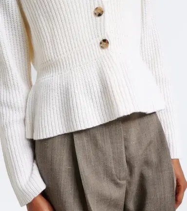 Jardin des Orangers Peplum wool and cashmere cardigan | Thumbnail 6