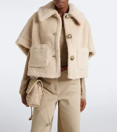 Max Mara Alpaca, wool, and silk teddy cape | Thumbnail 4 Max Mara Alpaca, wool, and silk teddy cape | Thumbnail 4